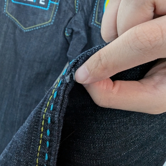 Y2K Red Ape Denim Company Contrast Stitch Patch Detail Embroidered Jeans 34x32 - Picture 15 of 16